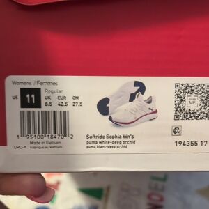 Puma White and Purple Athletic Shoes